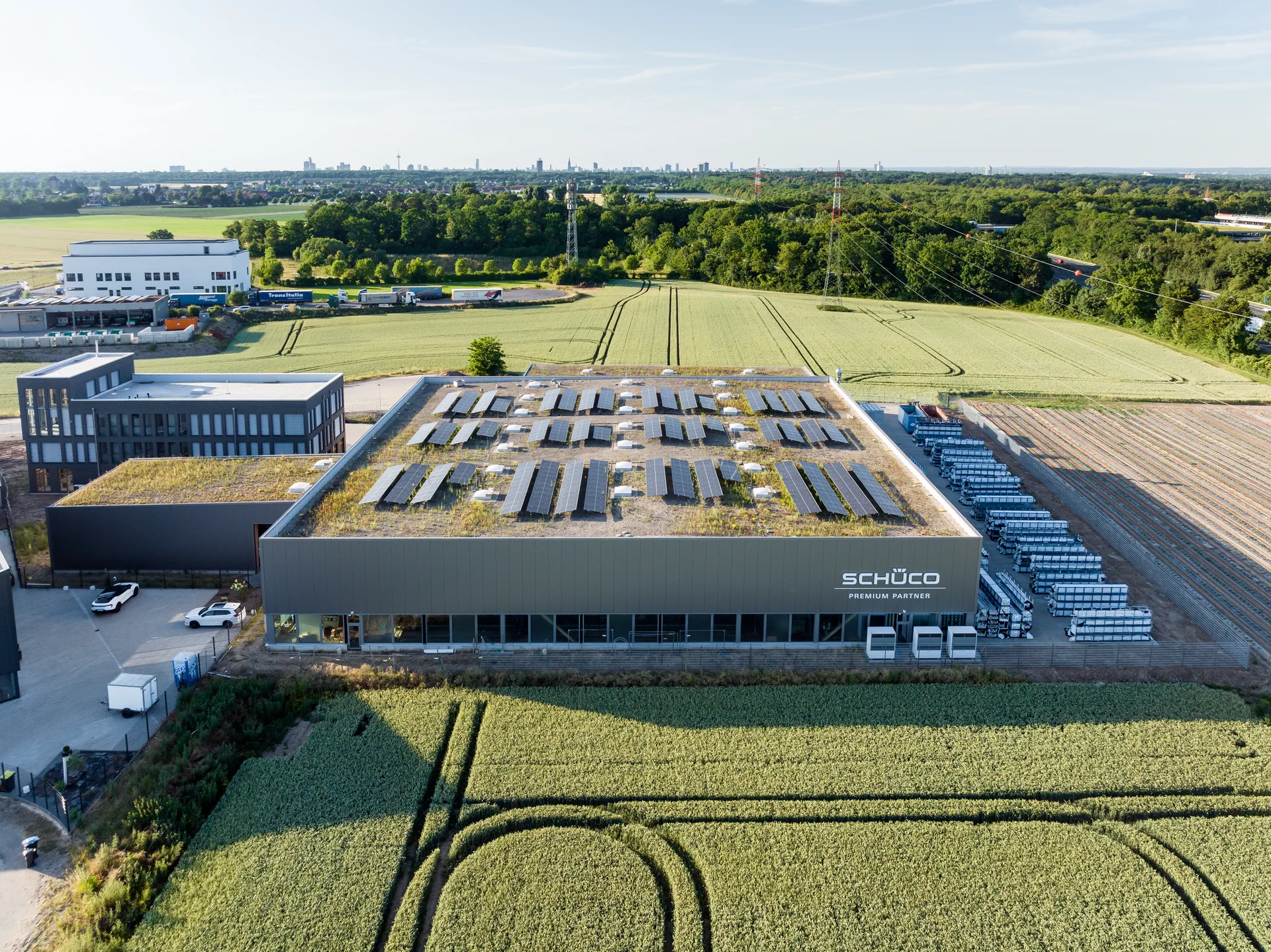 Timber commercial hall seen from outside